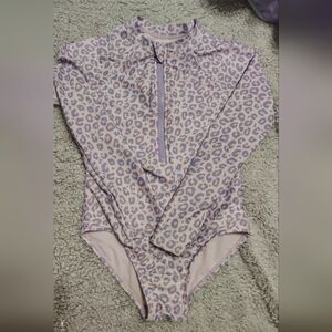 Leopard Print Zip-Up Swimsuit